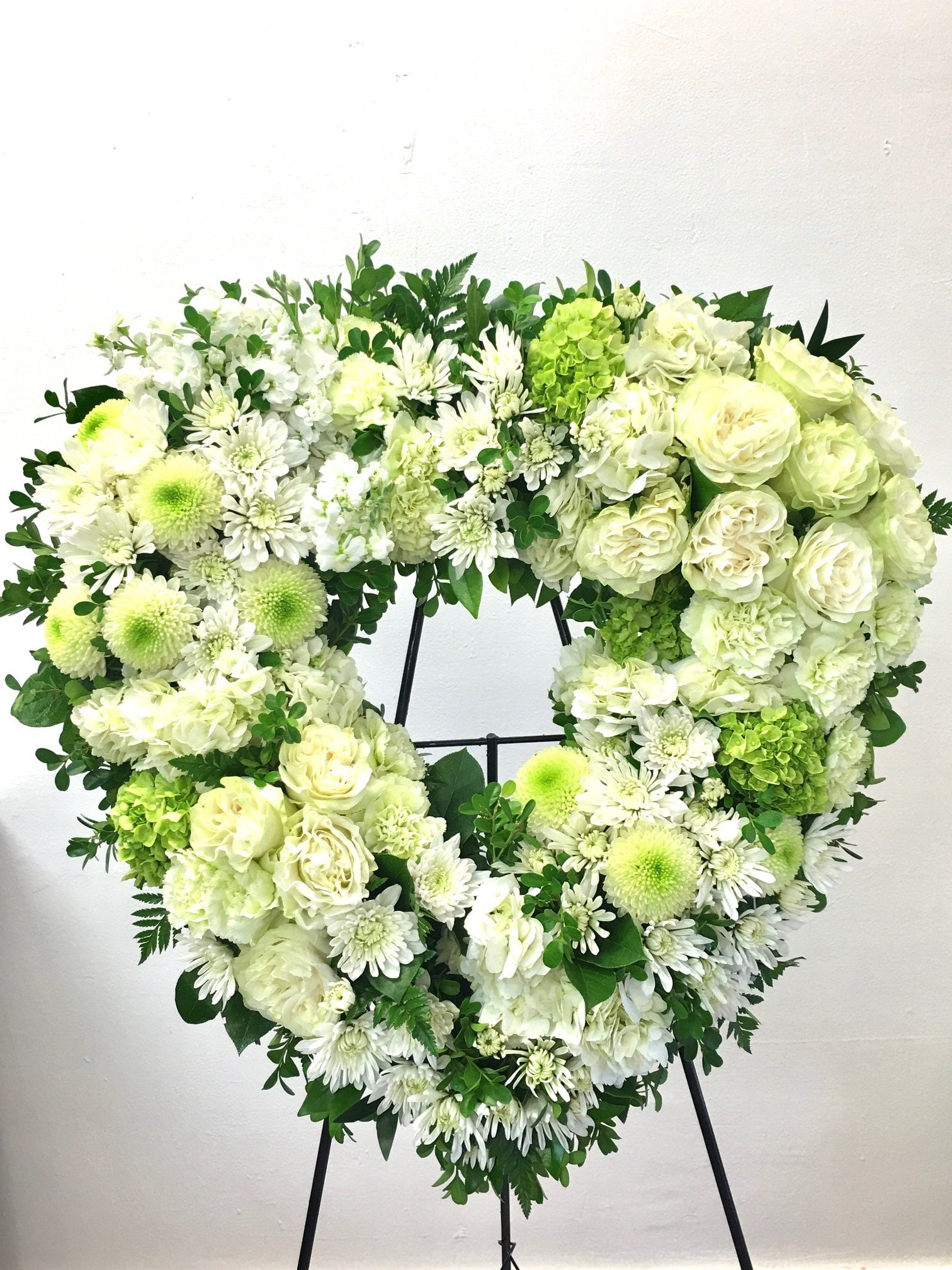 All White Heart Wreath